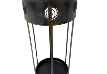 Vienna Secession Patinated Metal Umbrella Stand, 1900s